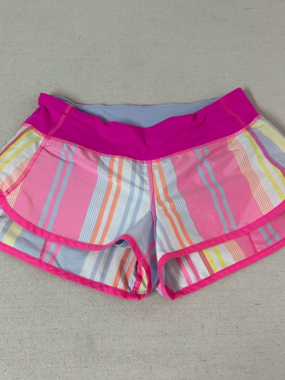 Lululemon Speed Shorts Women’s 4 Multicolor Stripe